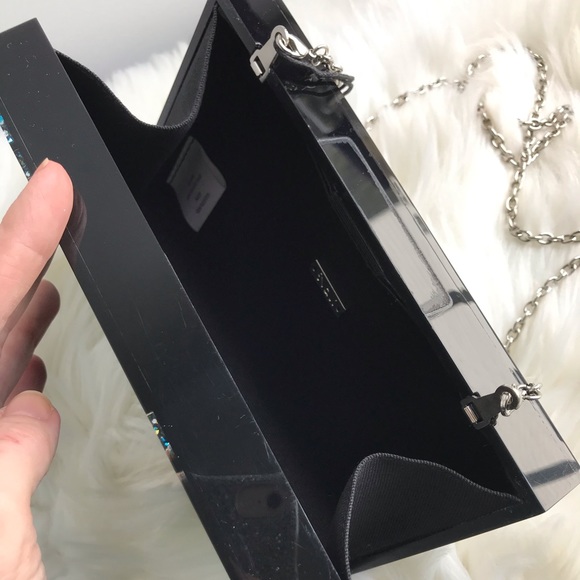 🆕 Nali Box Sparkly Leaf Clutch Detachable Strap - Picture 6 of 8